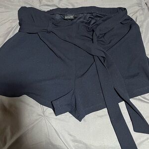 Dark blue paperbag shorts